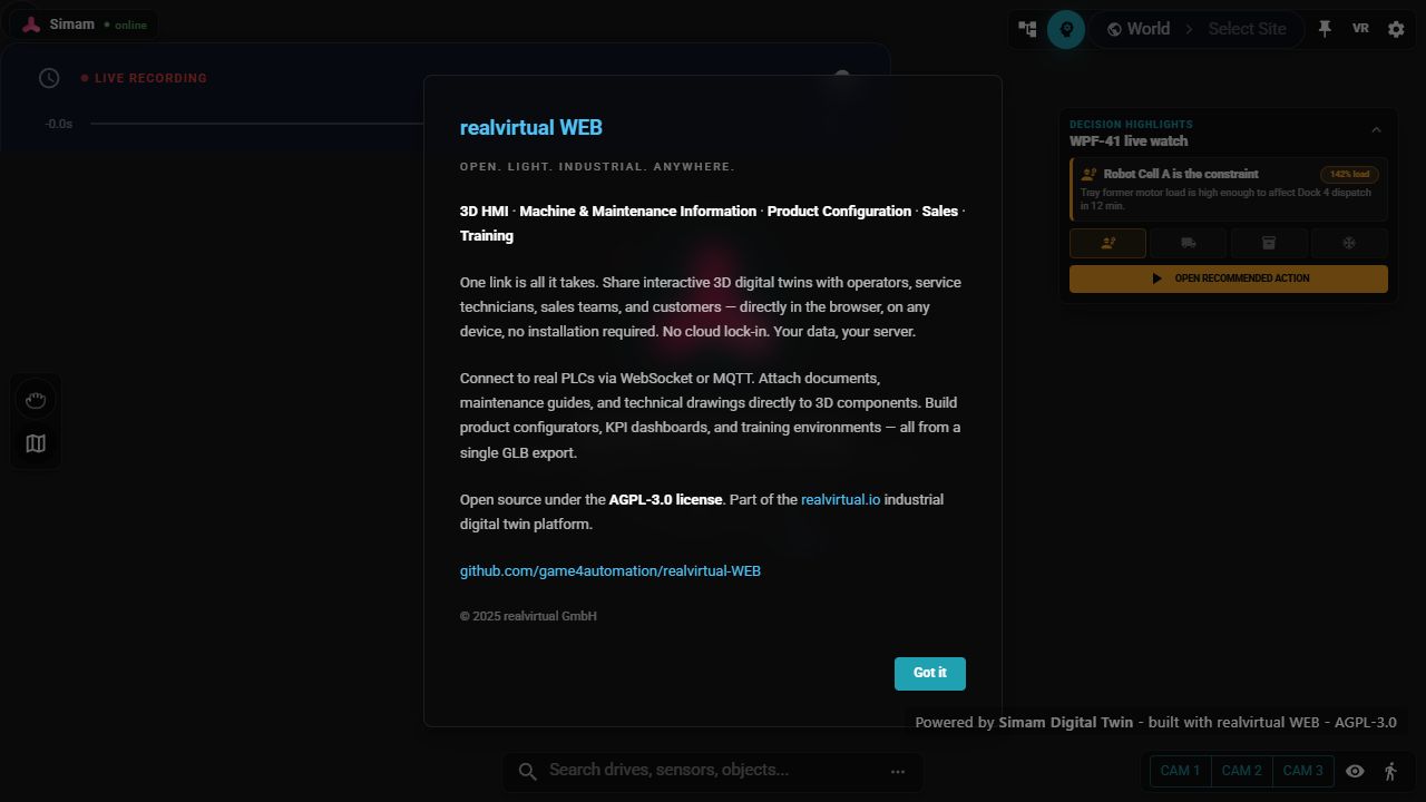 Virtual Factory project screenshot