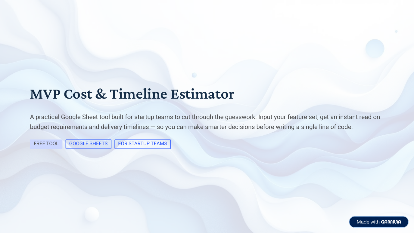 Cover of MVP Cost & Timeline Estimator
